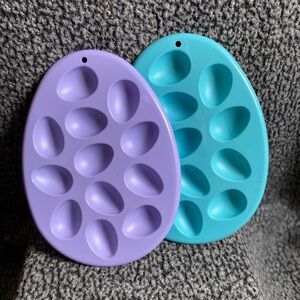 Purple and Blue Egg-Shaped Silicone Molds